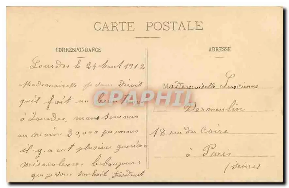 Lourdes - A Estátua Coroada diante do Rosário — Edição Alliance Catholique, Lourdes - 48 - Verso