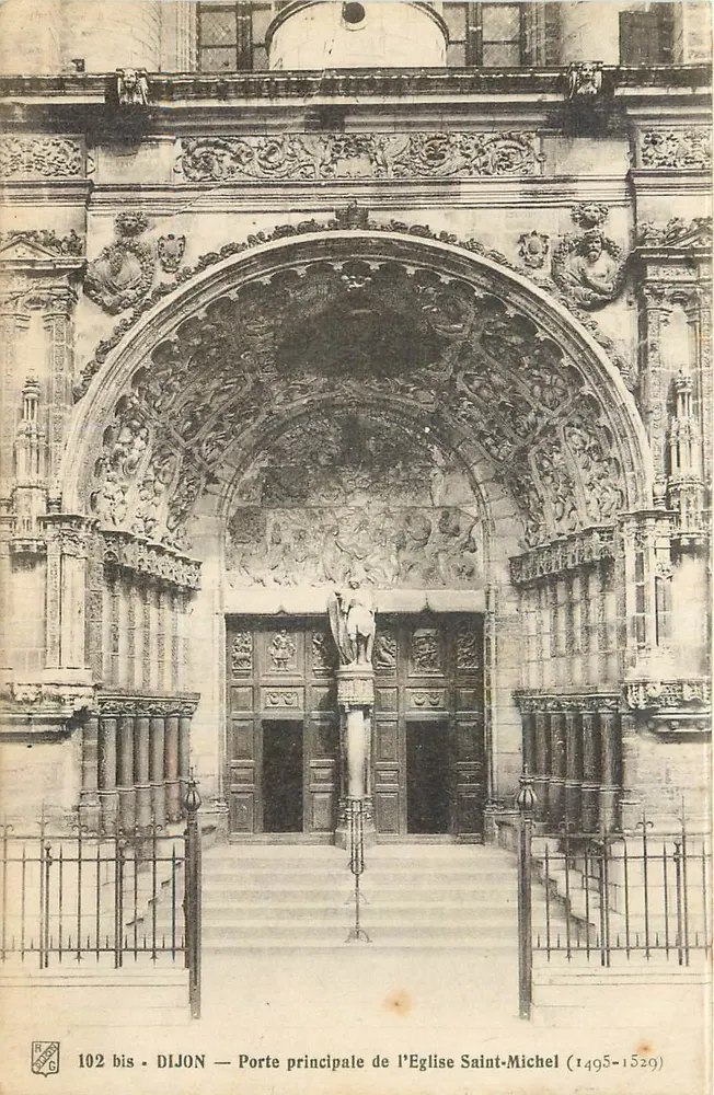 Dijon — Porte principale de l'Église Saint-Michel (1495-1529) — R.G. 102 bis - Recto