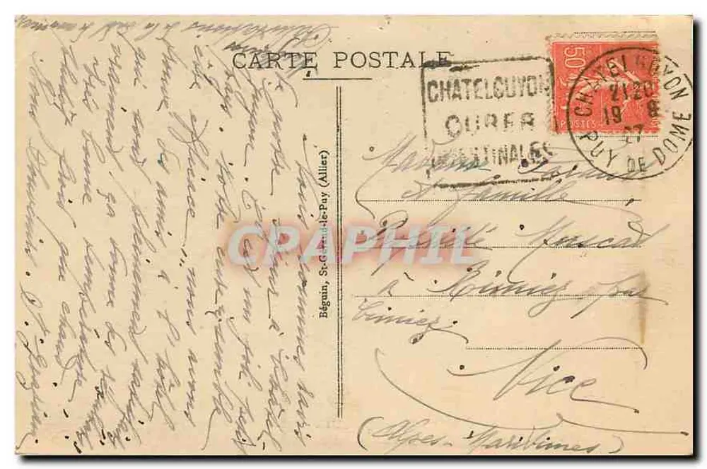 Die pittoreske Auvergne. - 148. - Auvergne-Gruppe - Jolsal - Rückseite