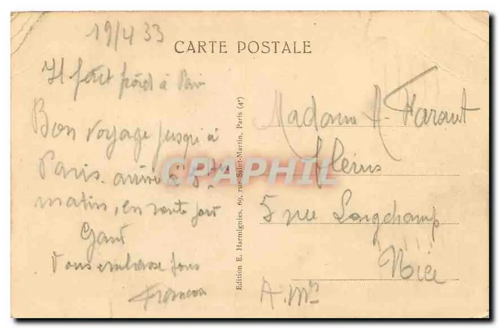 PARIS — A Estação de Lyon (P.L.M.) — Edição E. Harmignies - Verso