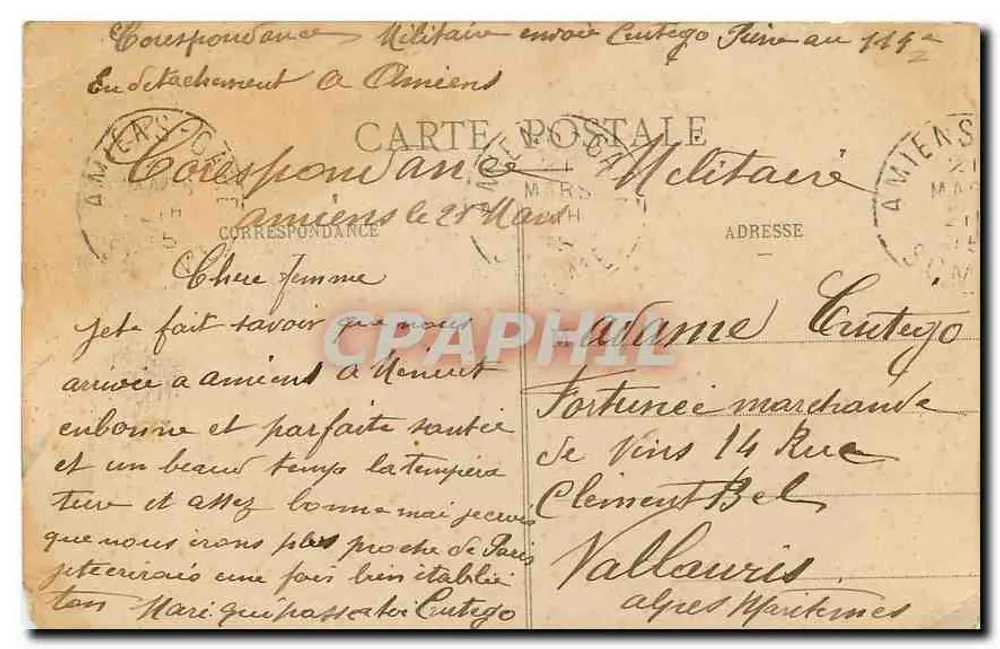 Amiens — Monument aux héros — Les Illustrations Picardes - Edit. C.N. n°94 - Verso