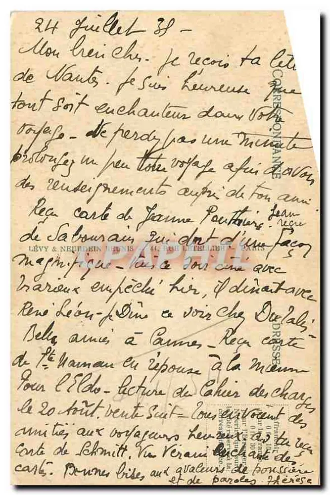 Der St.-Louis-Brücke — Grenze Frankreich-Italien — Verleger: M. de Jardie, Menton, Nr. 87 - Rückseite