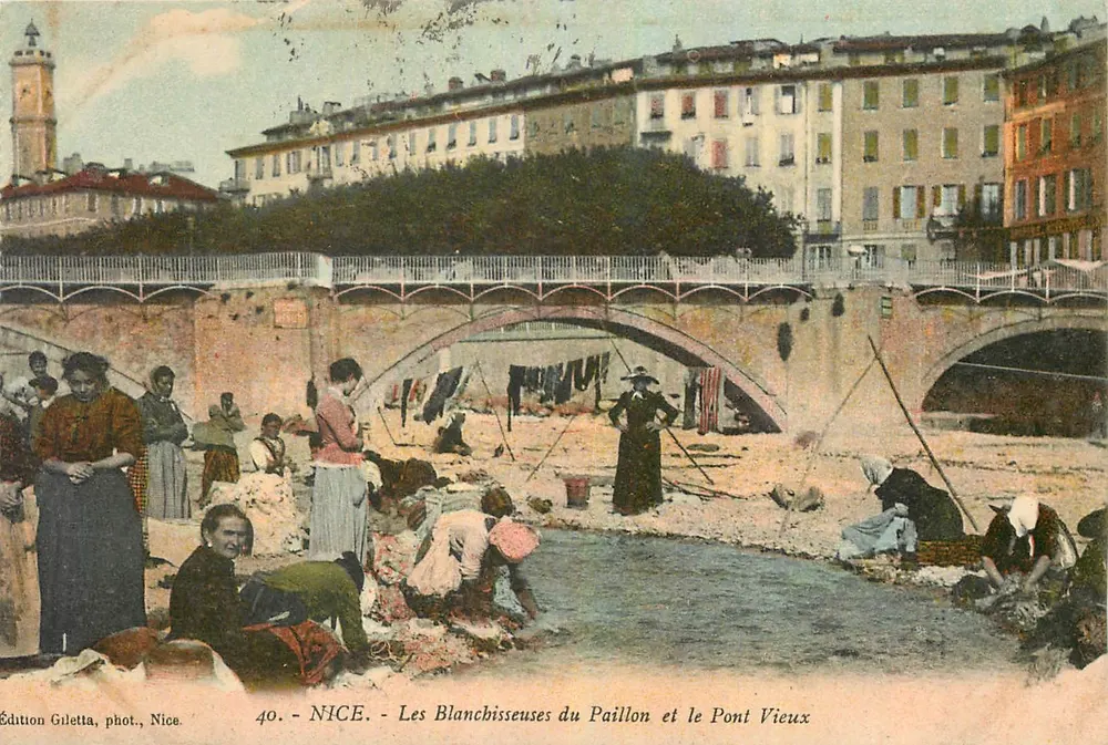 Nice - Die Wäscherinnen am Paillon und die Alte Brücke — Ausgabe Gilelta, Foto., Nice, Nr. 40 - Vorderseite