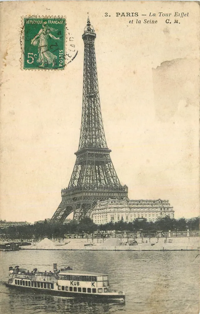 París — La Torre Eiffel y la Sena — C.M. n°3 - Anverso