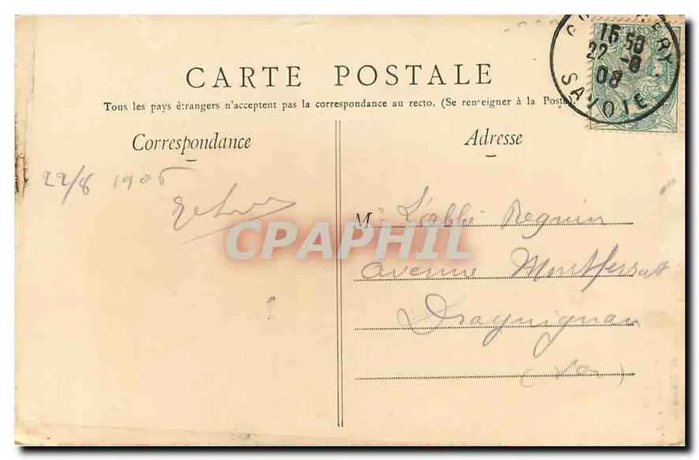 Chambéry — Igreja da Metrópole — Edição das «Damas da França» - Verso