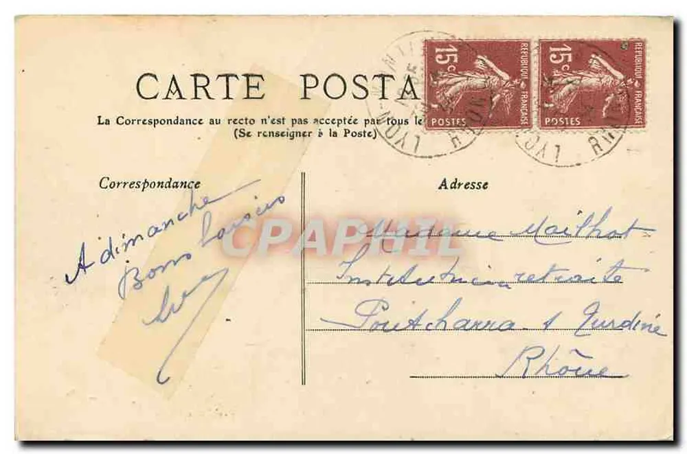 LYON - Ilha Barbe, as casas de Saint Rambert — editor anônimo, n° 235 - Verso