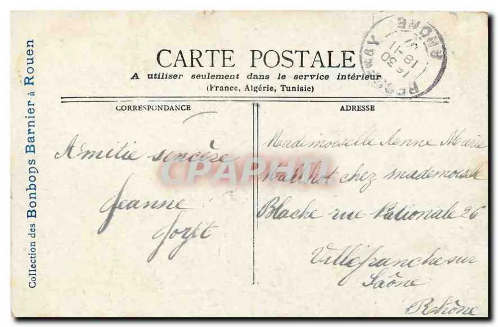 Lyon — Palácio de Justiça — Editor Staerck, Paris - Verso