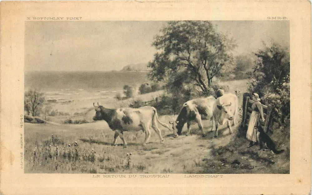 Le retour du troupeau — E. Bottomley Pinkt — G.M.R.-B. n° 4006 - Recto
