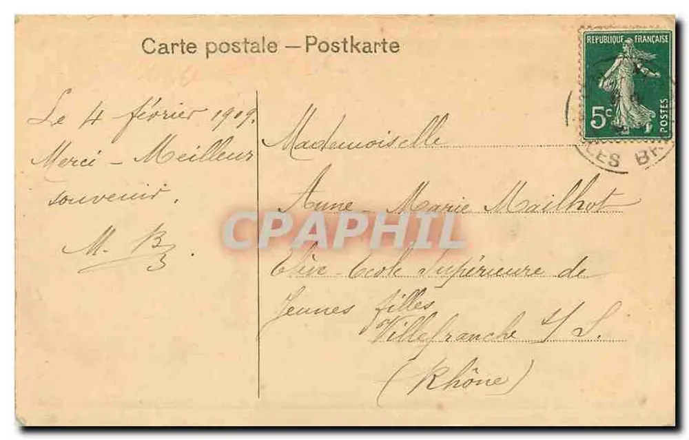 Le retour du troupeau — E. Bottomley Pinkt — G.M.R.-B. n° 4006 - Verso