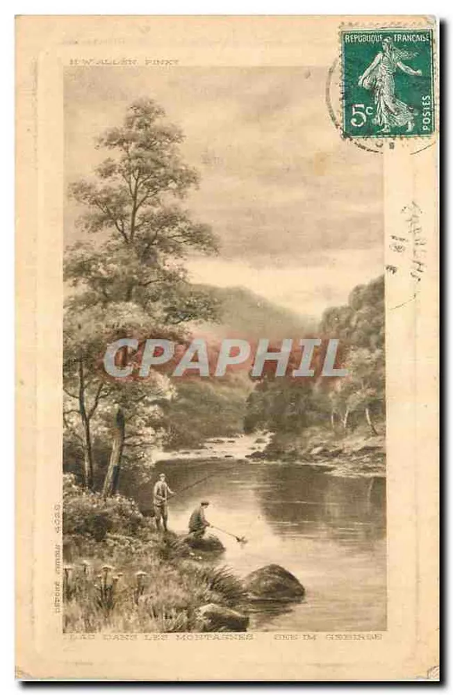 Lago nas montanhas — H. Wallen, Pinket — editor impr. G. Gébrie - Frente