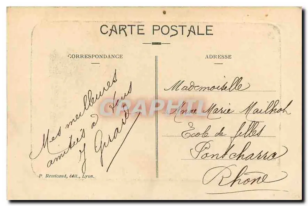 LYON - Place des Jacobins — P. Ressicaud, editor, Lyon - Verso
