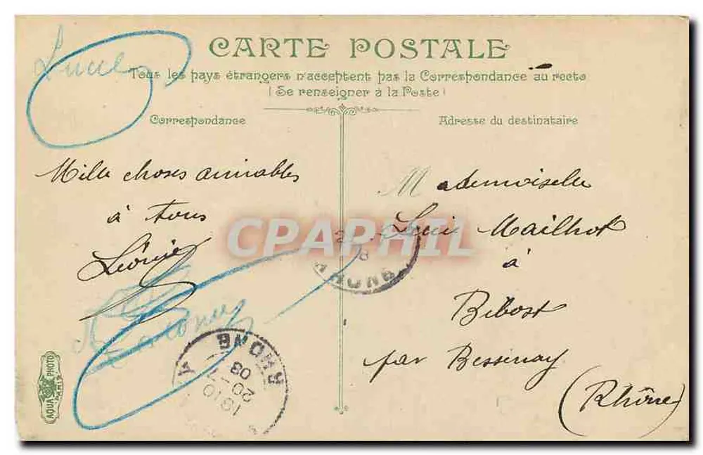 Lyon. Parc de la Tête d'Or; une marchande de gâteaux — éditeur L. V. A. D. n° 2634 - Verso