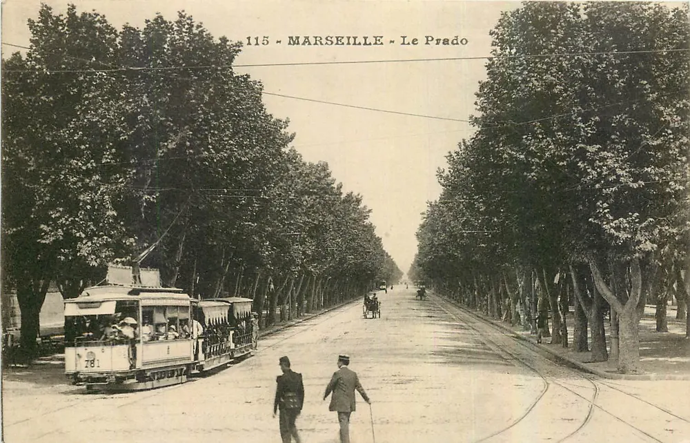 Marseille - Le Prado — tramwaj nr 281 — wydawca anonimowy, numer seryjny 115 - Awers