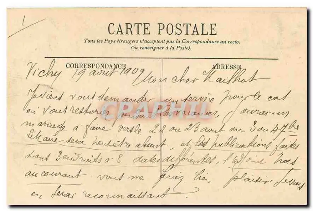 Vichy — Le Parc et la Galerie couverte — LL. - Verso