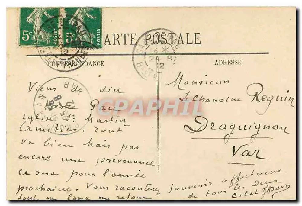 PAU (Basses-Pyrénées) — Die Kirche Saint-Martin und die Straße Jeanne d'Albret — Verlag L. ★, Nr. 2350 - Rückseite