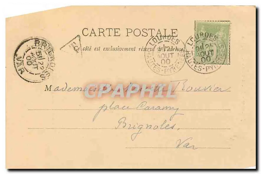 Lourdes - Hotel de la Chapelle — Basílica Nossa Senhora de Lourdes — Fototipia A. Burgret et Cie, Nausy - Verso