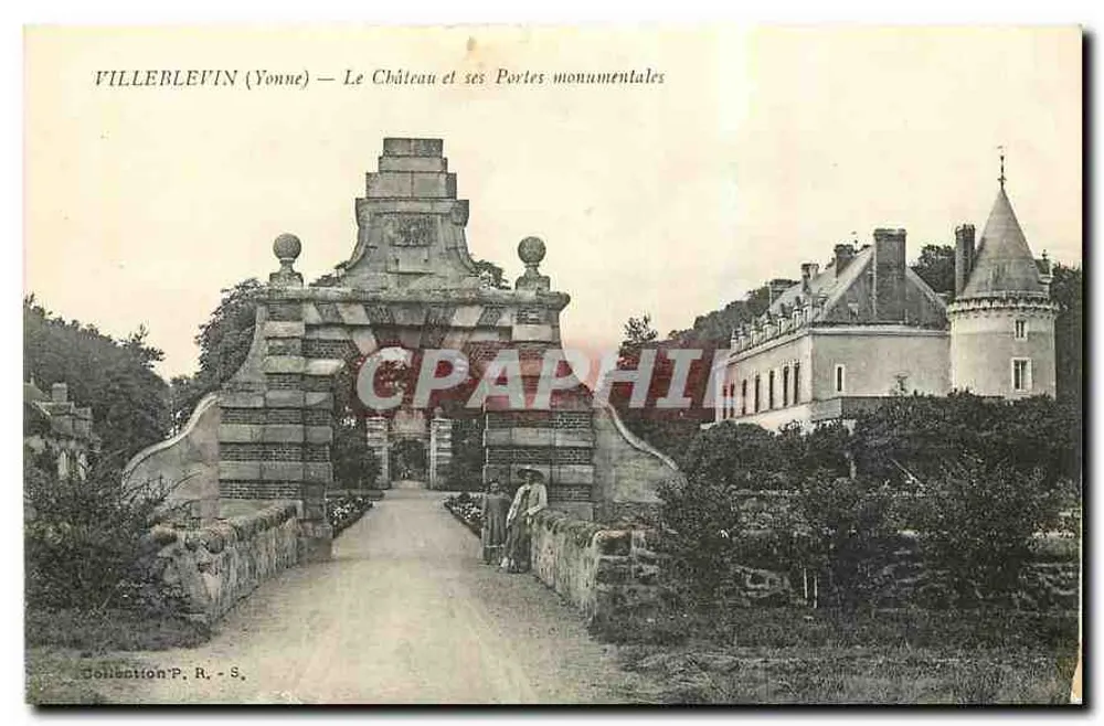 Villerlevin (Yonne) — Ansicht des Schlosses und seiner monumentalen Tore — Sammlung P. R. S. - Vorderseite