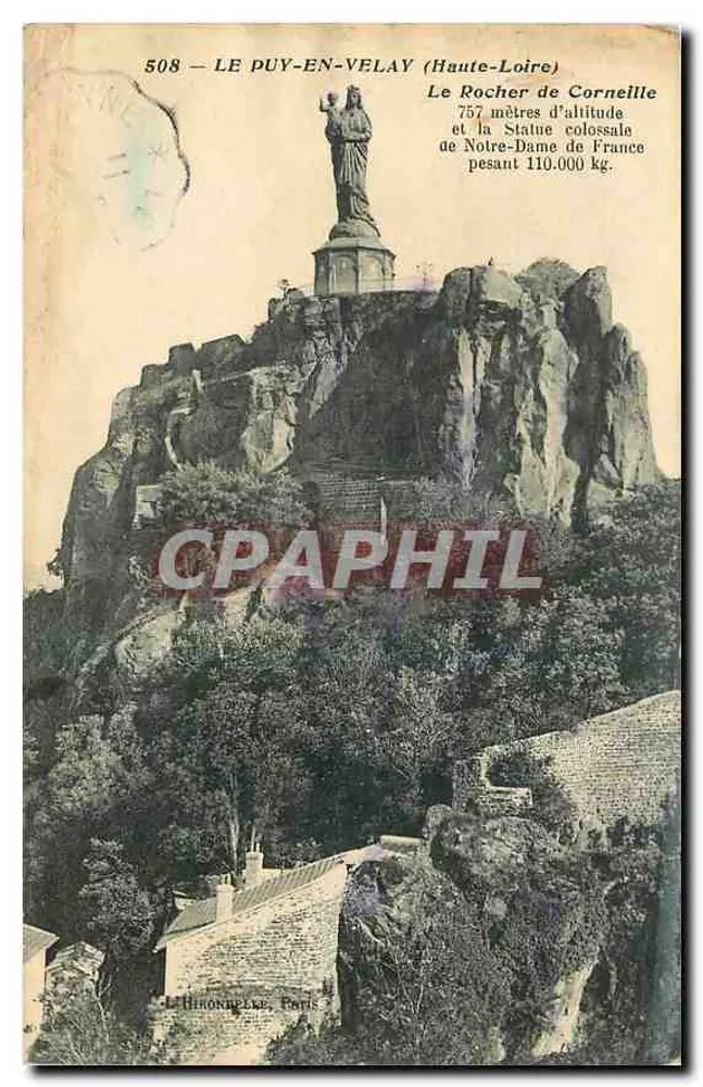 Le Duv-en-Velay (Haute-Loire) — Der Felsen von Cornelle und die kolossale Statue der Notre-Dame de France mit einem Gewicht von 110.000 kg — L'Hinonnette, Paris - Vorderseite