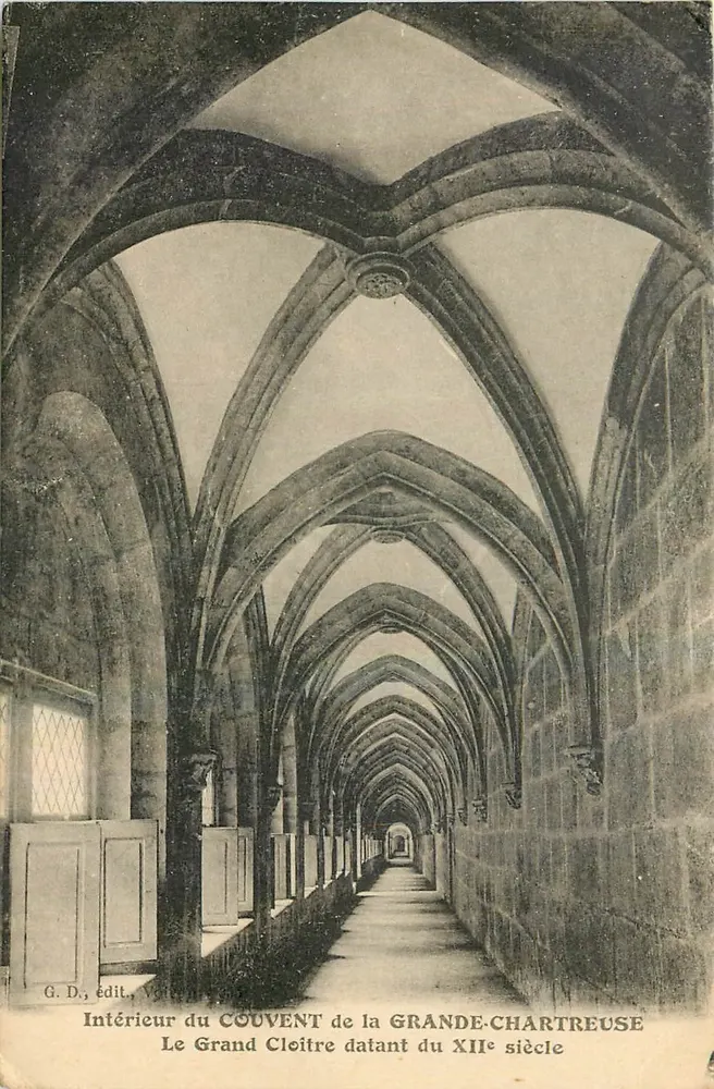 Interior do Grande Claustro da Grande-Chartreuse — datando do século XII — G. D., editor - Frente