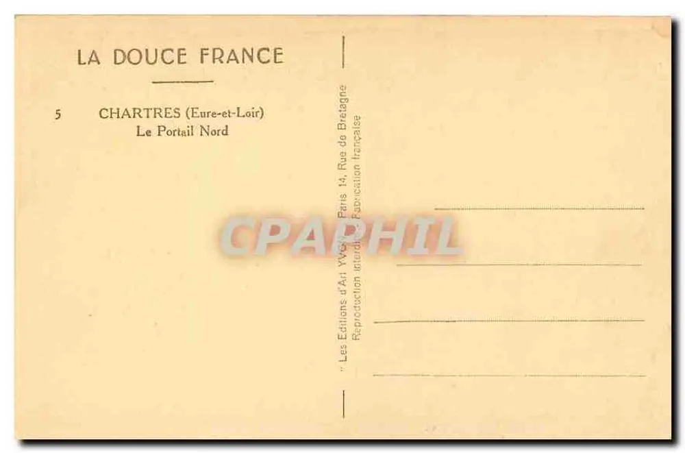 Chartres (Eure-et-Loir) — O Portal Norte — Les Éditions d'Art Weygand - Verso