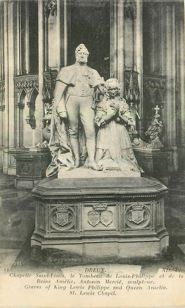 Túmulo de Luís-Filipe e da Rainha Amélia — Capela São Luís — DREUX, escultor Antonin Mercié - Frente