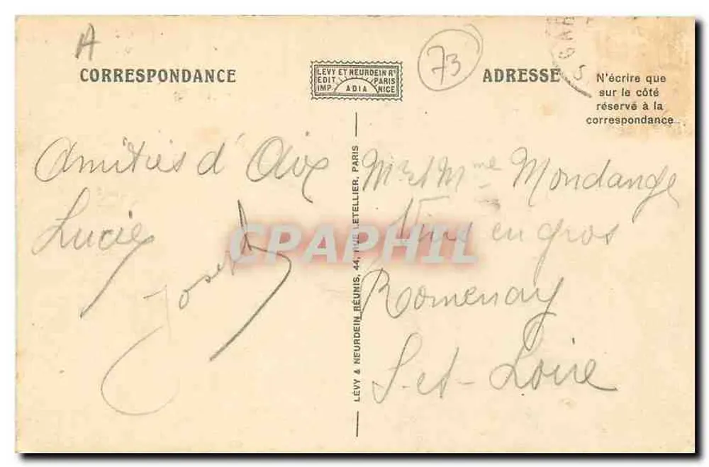 Aix-les-Bains — Vista Geral e o Lago do Bourget — LL - Verso