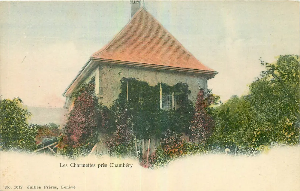 Les Charmettes perto de Chambéry — casa coberta de vide — Jullien Frères, Genebra, n° 1012 - Frente