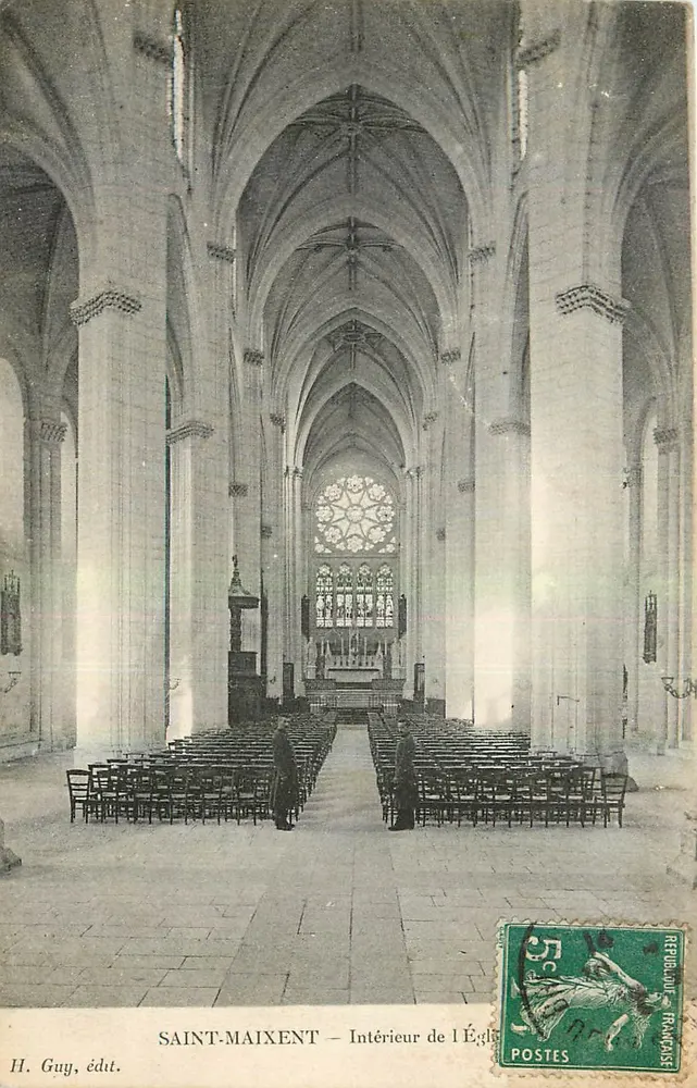 SAINT-MAIXENT — Wnętrze kościoła — H. Guy, wyd. - Awers