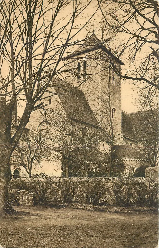 Église abbatiale Saint-Pierre de Solesmes — clocher — J. Malison, Sable - Recto