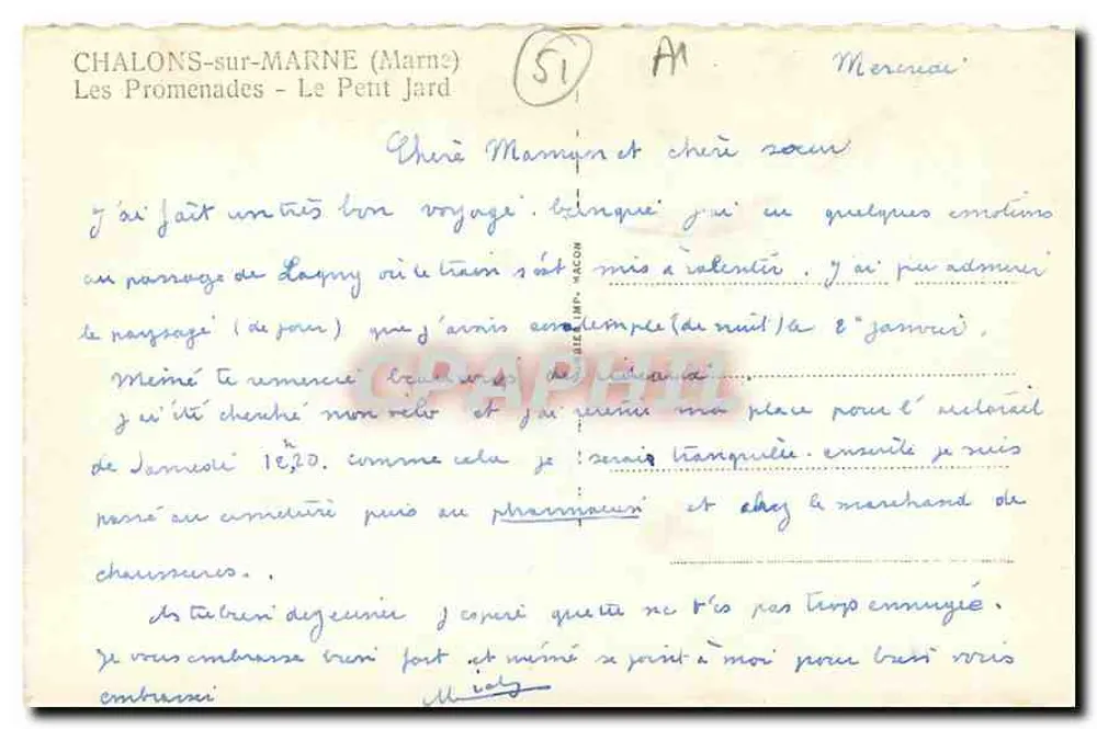 Chalons-sur-Marne — Die Promenaden — Der Kleine Garten — éditeur Dim - Rückseite