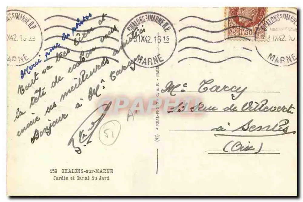 Canal du Jardin — Chalons-sur-Marne — Verlag Cap - Rückseite