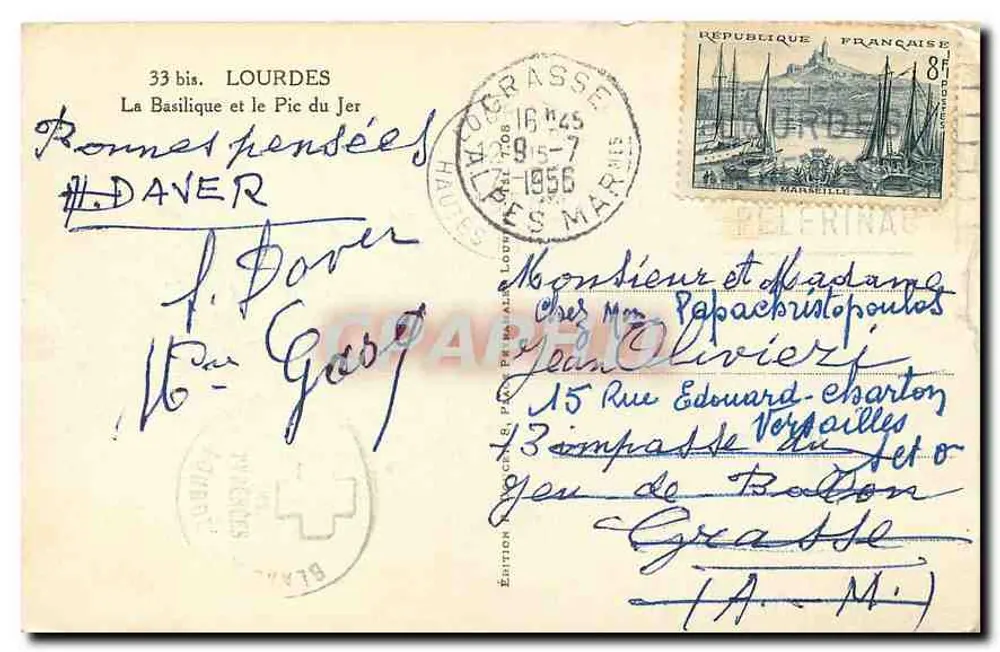 Lourdes — A Basílica e o Pic du Jer — Edição Edlux - Verso