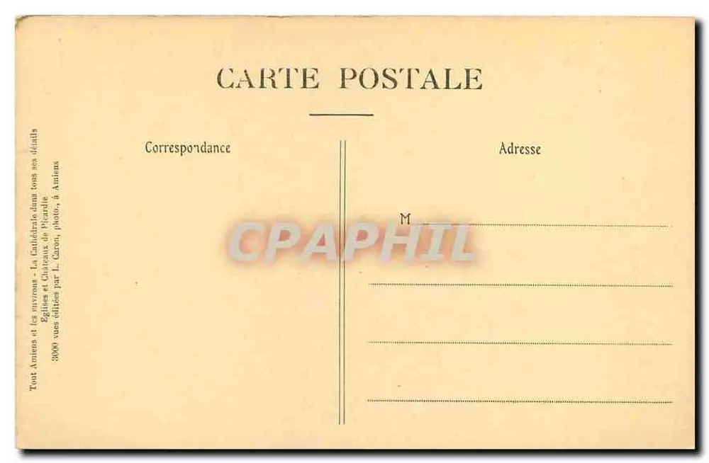 Amiens — Cathédrale - Encadrement de la Rose de Fortune, détails — Objectifs Goerz - Verso
