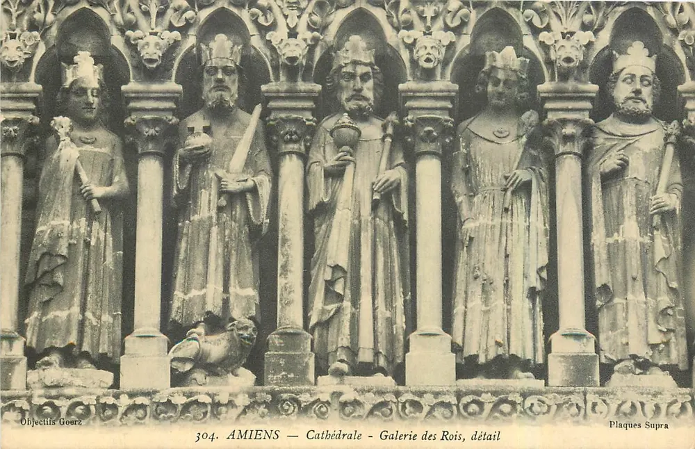 Amiens — Kathedrale - Galerie der Könige, Detail — Objectifs Gourz, Nr. 304 - Vorderseite