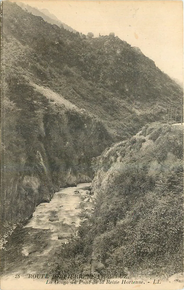 Die Schlucht des Pont de la Reine Hortense — Route von Bétierrrette nach Luz — LL - Vorderseite