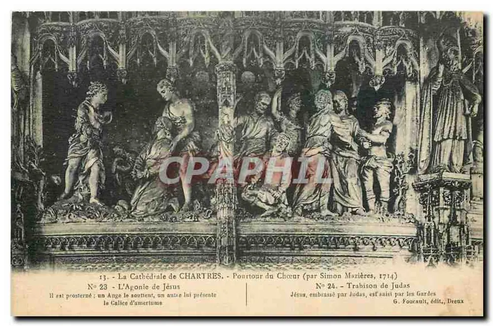 Die Kathedrale von Chartres — Balken des Chors (von Simon Mozières, 1714) — G. Foucault, Verleger, Dreux - Vorderseite