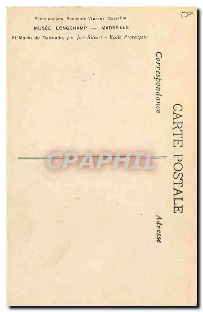 Saint Marin — Musée de Dalmatie — Photo atelier Baudouin Vincent, Marseille - Verso