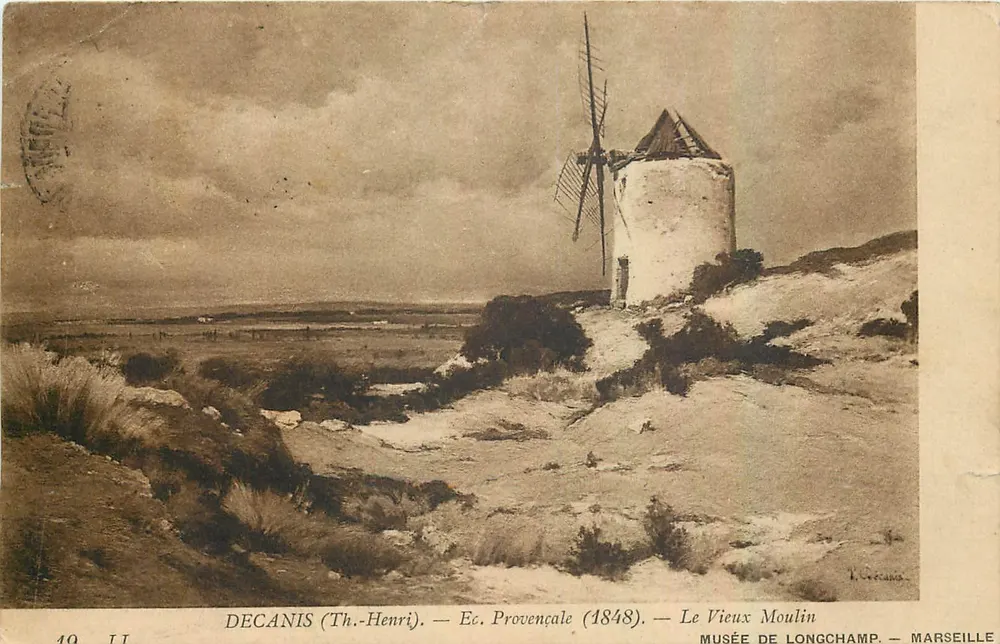 Das alte Mühle — Décaneis (Th.-Henri) — Éc. Provence (1848) — Musée de Longchamp, Marseille - Vorderseite