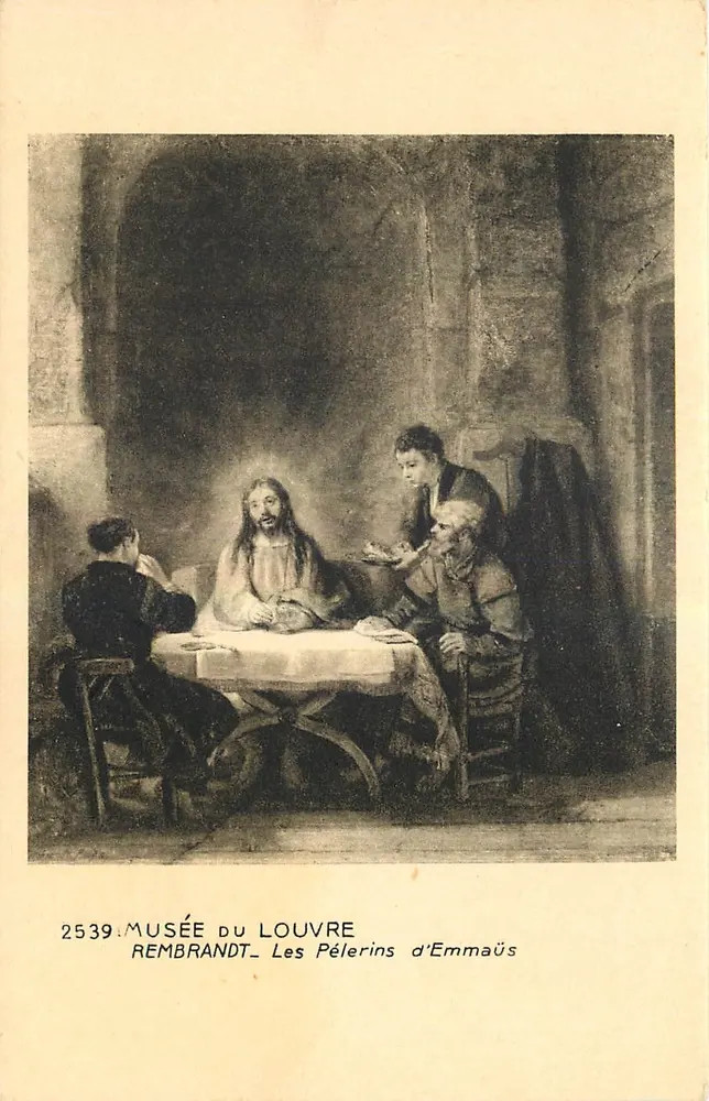 Les Pèlerins d'Emmaüs — Rembrandt — Musée du Louvre, n°2539 - Recto