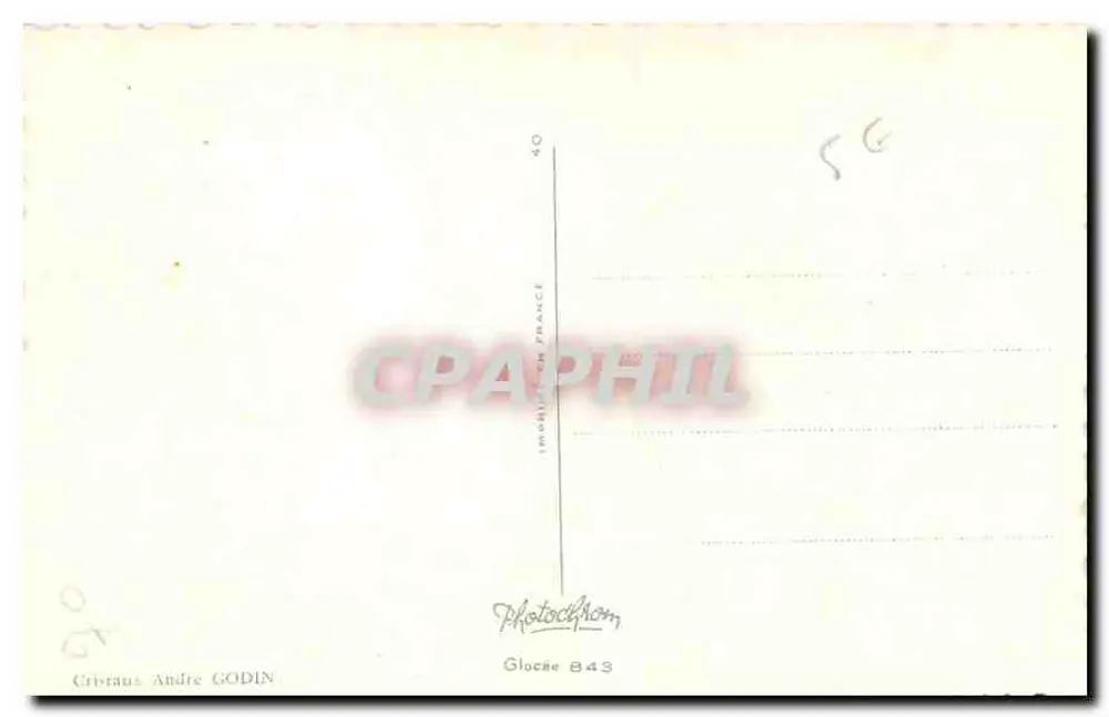 Buquê de rosas e elefante — carta de vœux — Imprimerie André Godin, Gloce 843 - Verso