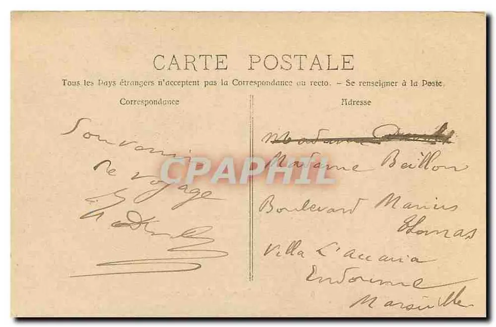 La Sainte-Baume — Vista Geral — P. Ruat, Édit. - Marseille, n° 919 - Verso