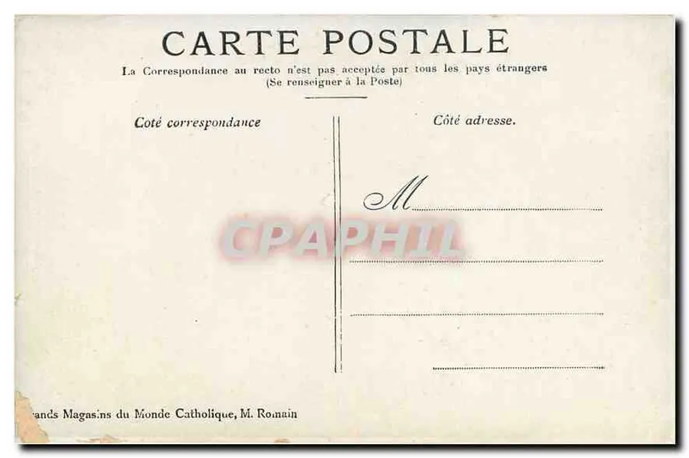 LOURDES - A Virgem Coroada — série 41 — editor Grands Magasins du Monde Catholique, M. Romain - Verso