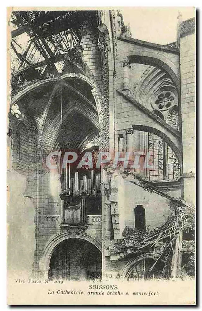 Soissons — Die Kathedrale, große Schieferung und Gegenstütze — Visé Paris N° 2019 - Vorderseite