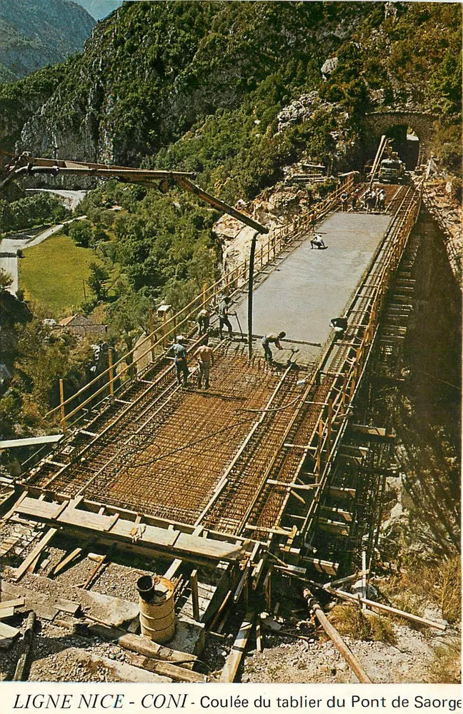 Linea Nice - Coni - Colata del tablier del Ponte di Saorge — Edizioni J. Chaussois & Chemin du Castellaret - Recto