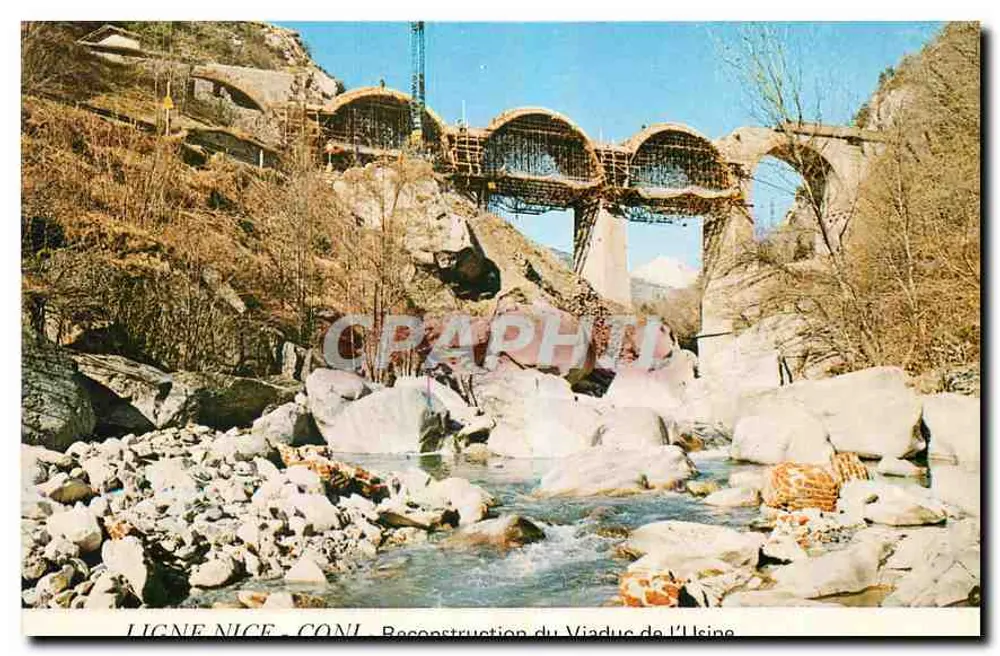 Reconstrução do viaduto da Ueine — Linha Nice - Coni — Éditions J. Chausselet - Frente