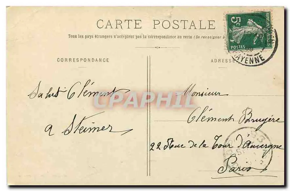 Fromentières (Mayenne) — Turm und Gräben des Schlosses de la Cour — Verlag G. Gobert - Rückseite