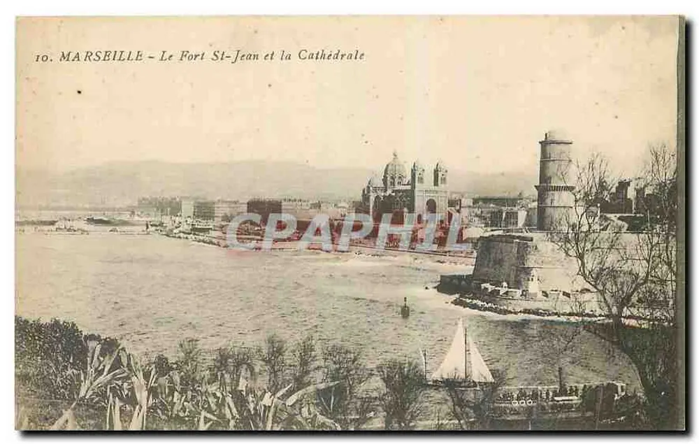 Marseille — Fort St-Jean und die Kathedrale — Ed. Dock de la carte postale, 1, Bd. Dugommier, Marseille - Vorderseite