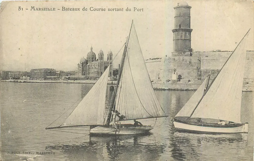 Marseille - Bateaux de Course saindo do Porto — editor BUAT, n°81 - Frente