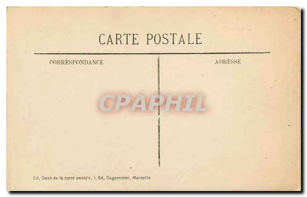 Marseille - Pôr do Sol — editor Ed. Dock de la carte postale, 1 Bd Dugommier, Marseille - Verso