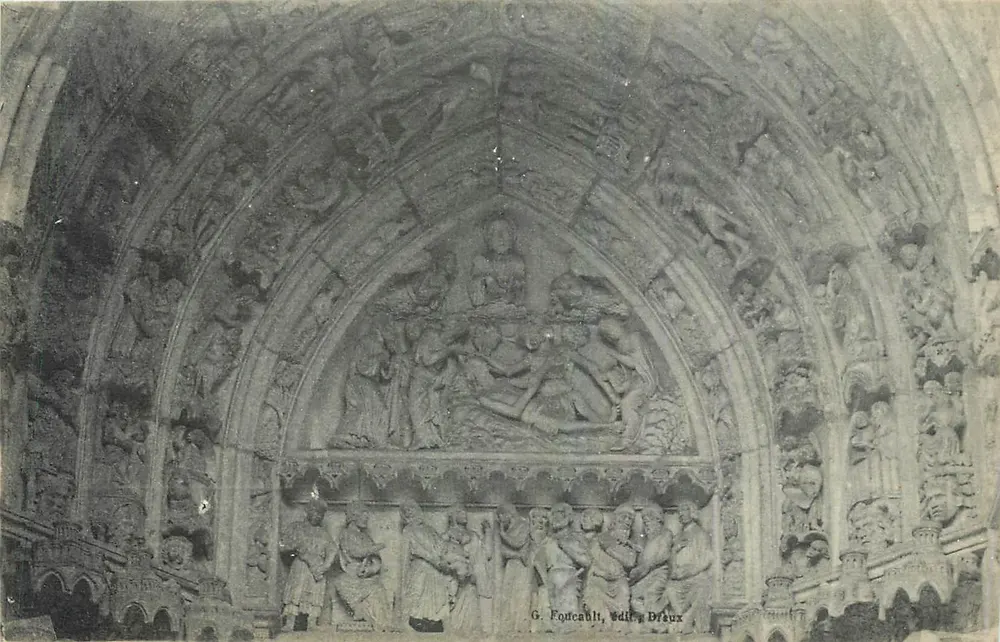 Nordportal — Der Tympan der rechten seitlichen Apsis — Kathedrale von Chartres — G. Foucault, Verleger Dreux - Vorderseite